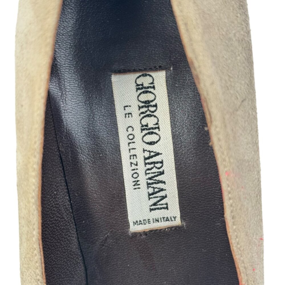 Giorgio Armani Le Colleczioni Vintage Suede Women Heels Made in Italy Size 37.5 - Picture 6 of 6